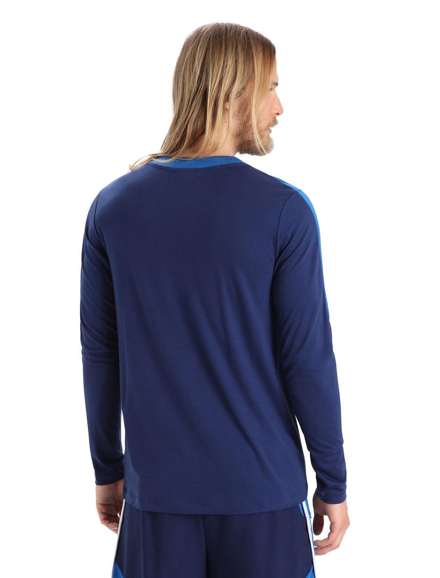 Lazurite / Royal Navy Icebreaker ZoneKnit™ Merino T-Shirt Men's Long Sleeve | AU 1232YXFU